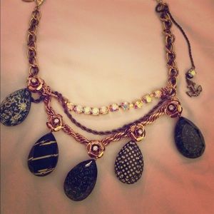 Betsey Johnson Navy Lucite Teardrop necklace