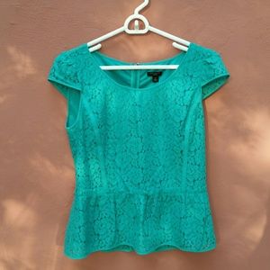 ann taylor lace peplum top