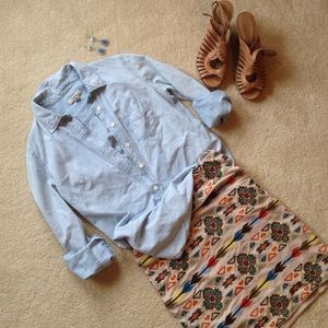 Jcrew Chambray popover shirt