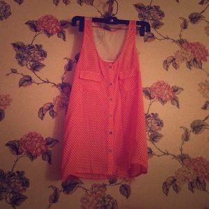 Francesca's orange and white shape tank