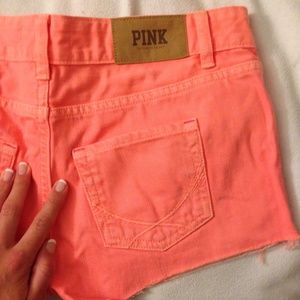Neon orange jean shorts (PINK)