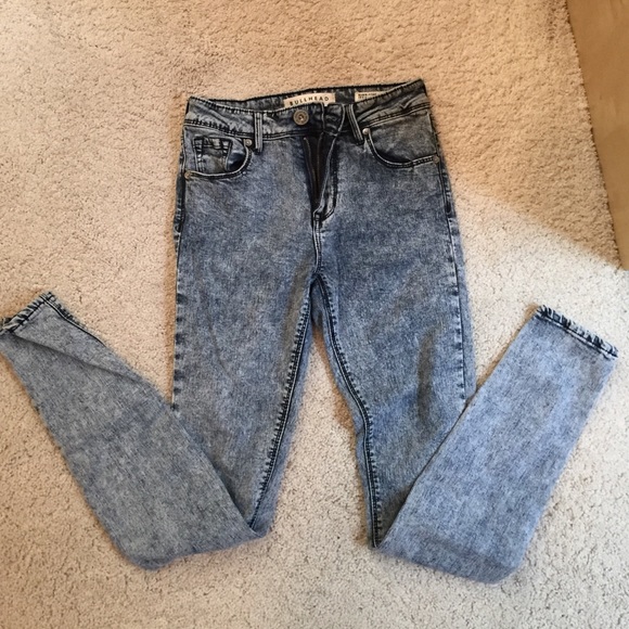 high waisted acid wash jean