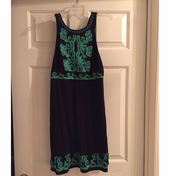 INC cotton embroidered beaded dress