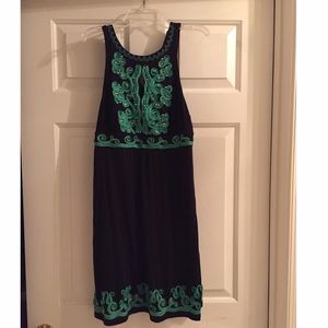 INC cotton embroidered beaded dress