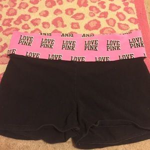 Pink yoga shorts