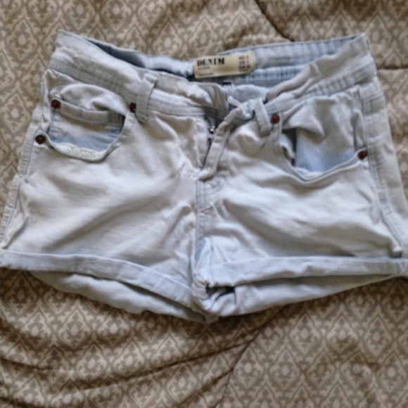 Light washed denim shorts