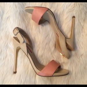 Nude two tone high heel sandals