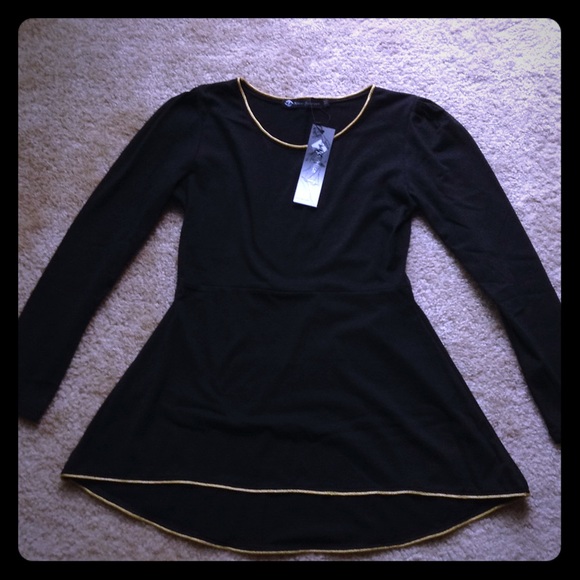 💗 Black and Gold Peplum Top