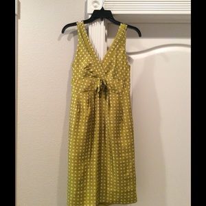 J Crew mustard yellow/green tint dress