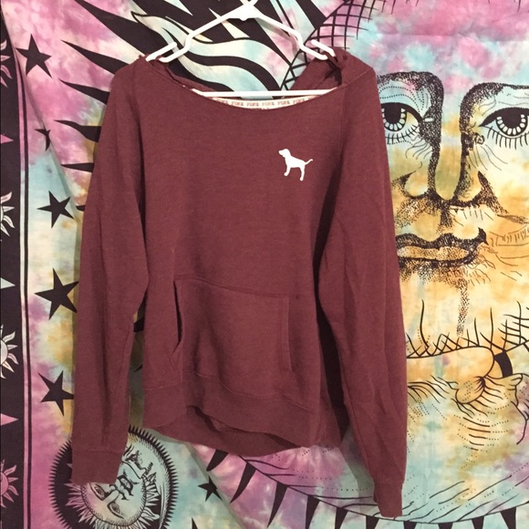 Burgundy & light pink Victoria's Secret sweatshirt