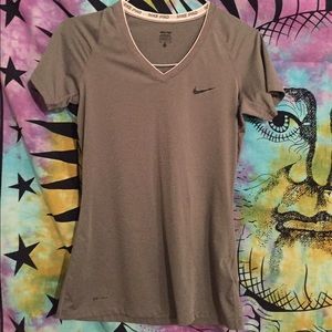 Nike Pro Grey v-neck