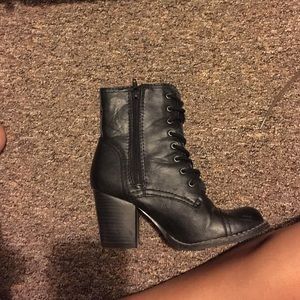 Black lace up boots