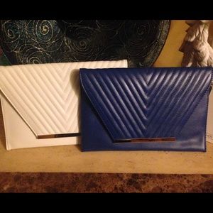 White clutch handbag