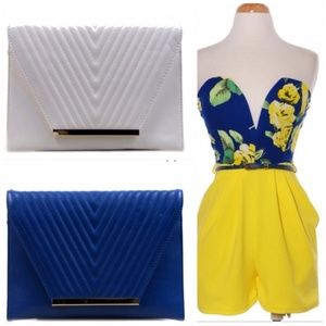 Cobalt blue clutch crossbody handbag