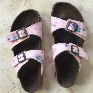 Pink floral Birkenstocks