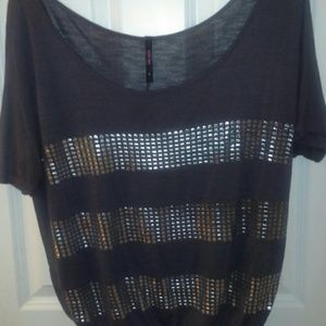 Striped Bling Top