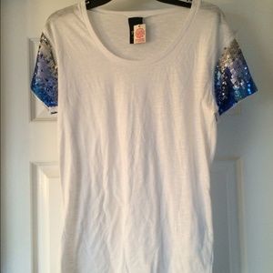 Victoria's Secret Pink sequined sleeve T-shirt