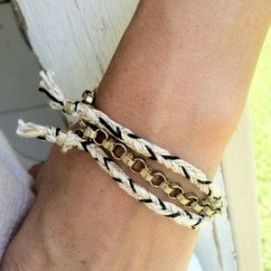 'Silver and gold 'chevron stack bracelet