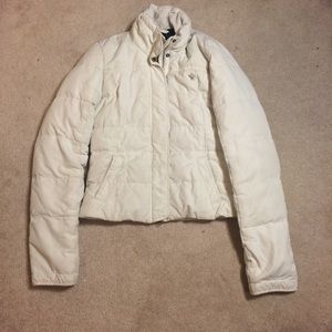 Abercrombie and Fitch White Puffy Coat
