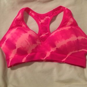 Pink padded yoga bra