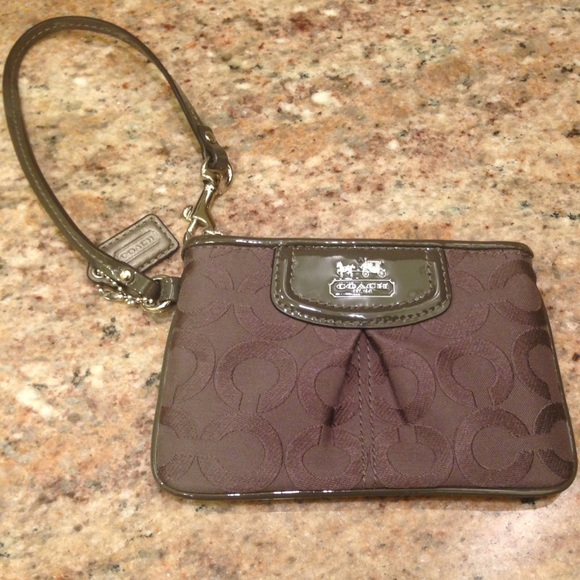 Coach wristlet in dark grey