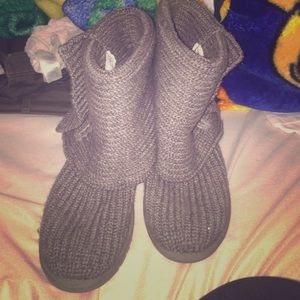 Gray knitted uggs