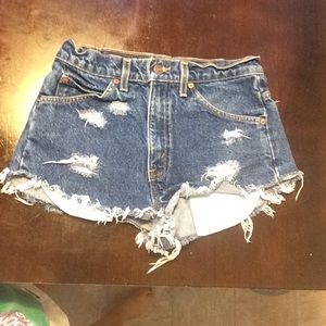 Denim high waist shorts
