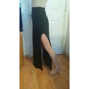 Brandy Melville black maxi skirt with slit