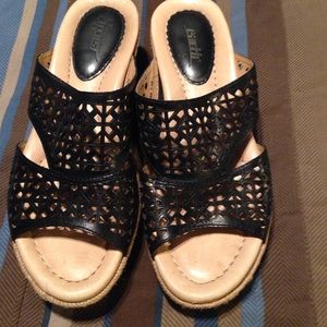 2" heel black laced top sandal