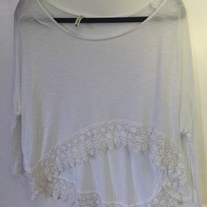 Emma&Sam LF White Lace Trim Top
