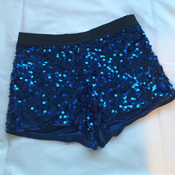 Forever 21 Pants - Forever 21 Blue Sequin Shorts