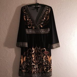 Tribal Print Surplice Neckline