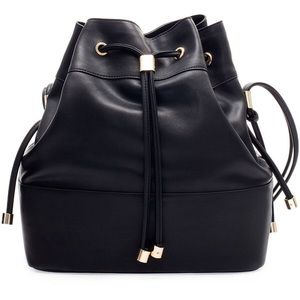 Zara Bucket Bag with Metal Detailing
