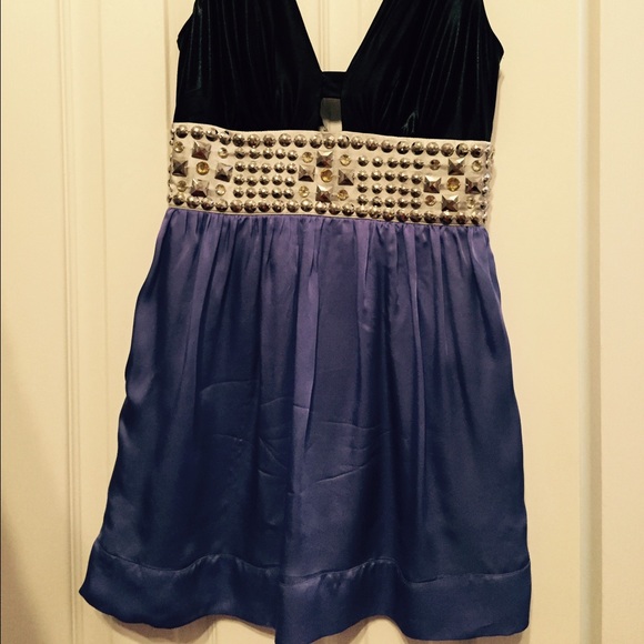 Bebe dress in black and purple.