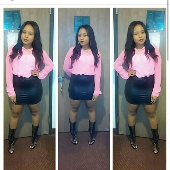 Neon pink sheer shirt