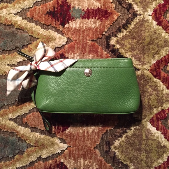 Coach pebbled leather clutch - with bow!