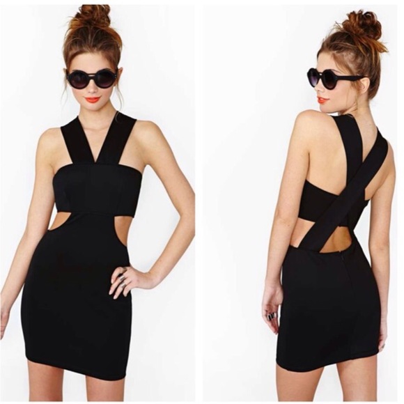 Black nasty gal cut out dress.