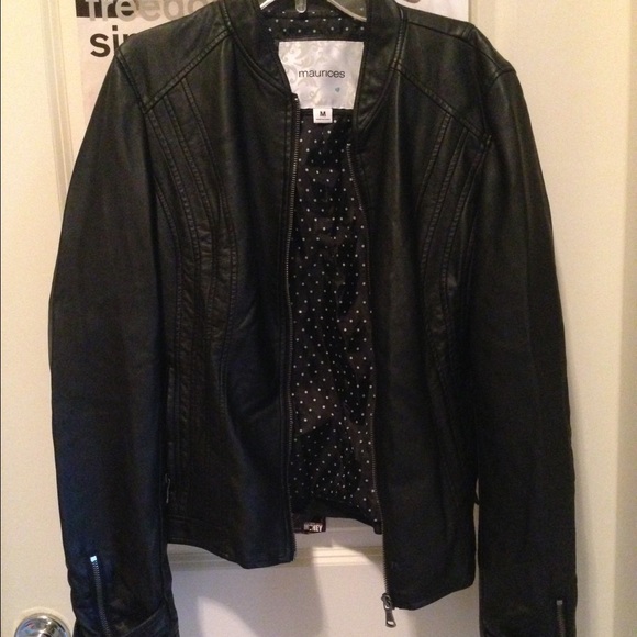 Black leather jacket.
