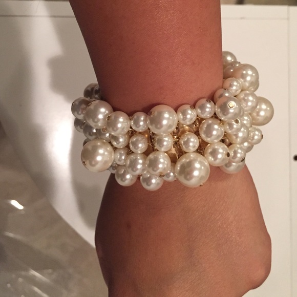 New pearl gold bauble elastic bracelet - Picture 2 of 2