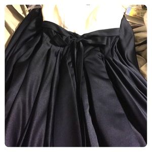 Navy and white formal high-low gown