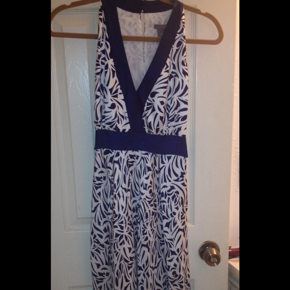 Ann Taylor blue and white dress size 8