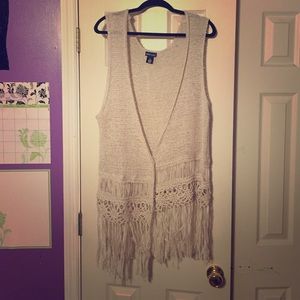 Beige Crochet Vest