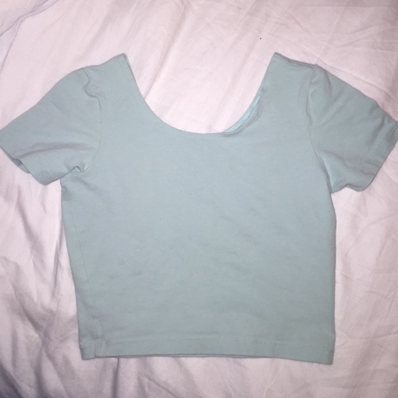 Cotton Spandex Jersey Crop Tee (Menthe color) - Picture 4 of 4