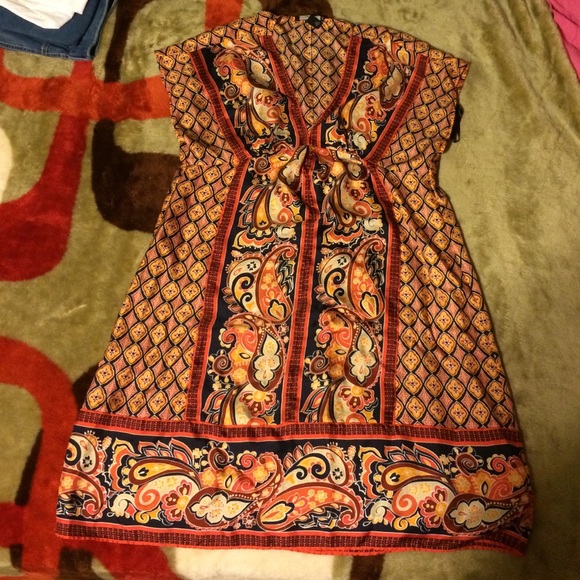 60s inspired orange dress