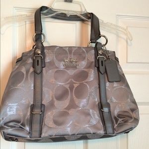 Silver/Grey Coach Purse- like new