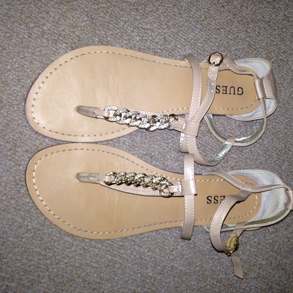 Tan guess sandals