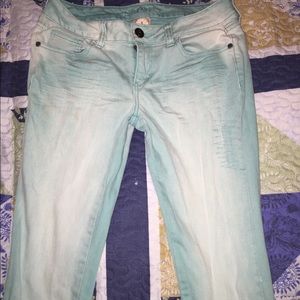 Mint green jeans size 5