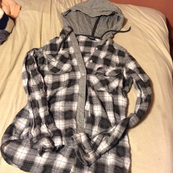 Plaid hoodie flannel