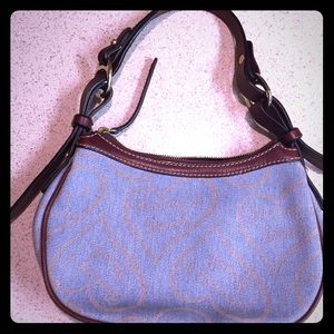 Dooney and Bourke Denim and cream hearts