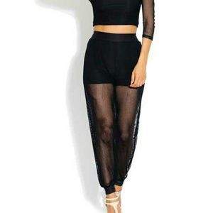 See through mesh pants